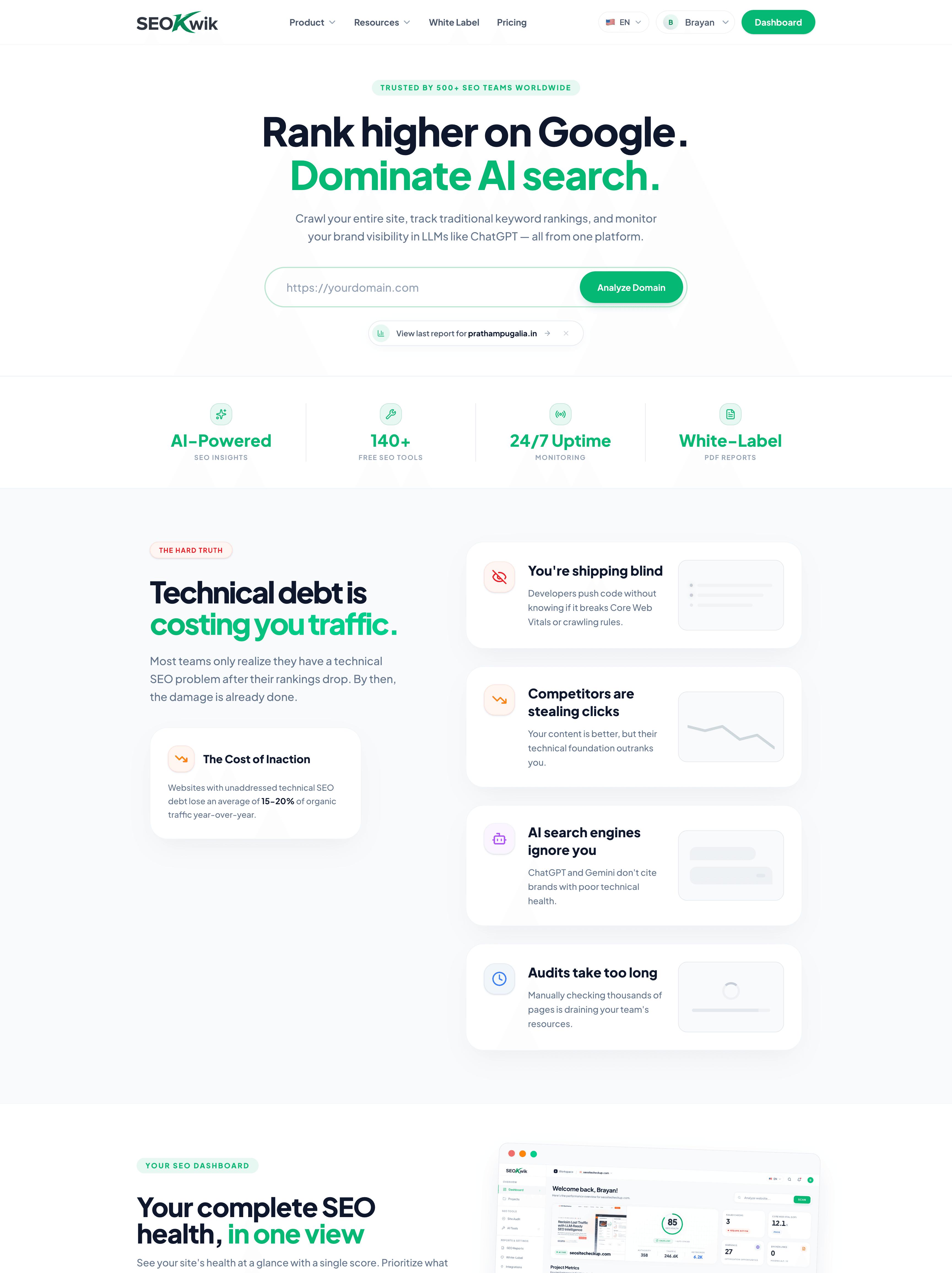 SEOKwik platform screenshot
